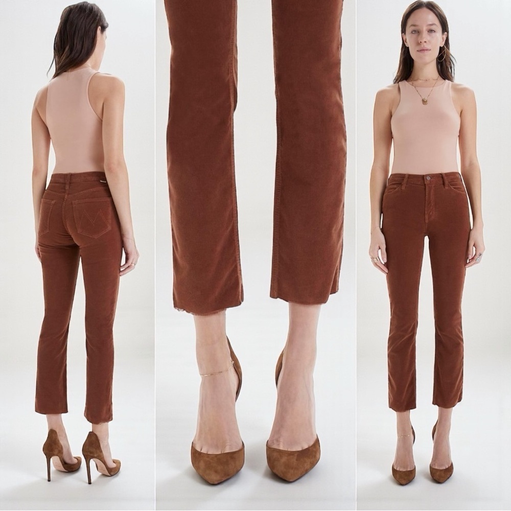 MOTHER Cropped Ankle Jeans in Chestnut Brown